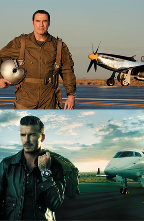 John Travolta, David Beckham, Breitling Ad John Travolta, David Beckham, Breitling Ad